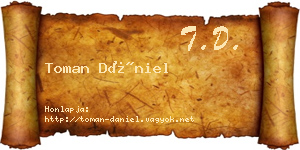 Toman Dániel névjegykártya