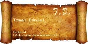 Toman Dániel névjegykártya